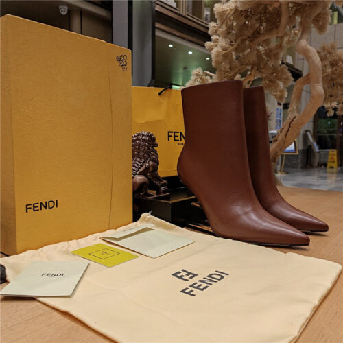 High Quality Luxury Fendi Pointed Toe High Heel Ankle Boots – Style 30131 product detail