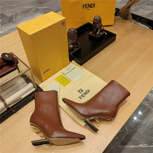 High Quality Luxury Fendi Pointed Toe High Heel Ankle Boots – Style 30131 product detail