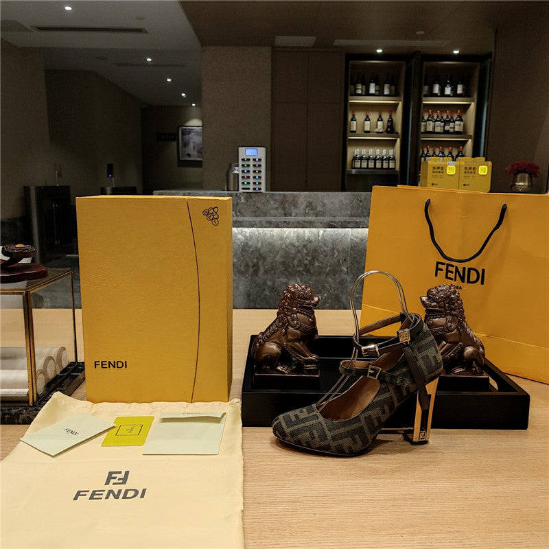 High Quality Luxury Fendi Electroplated High Heel Sandals – Style 61331 product detail