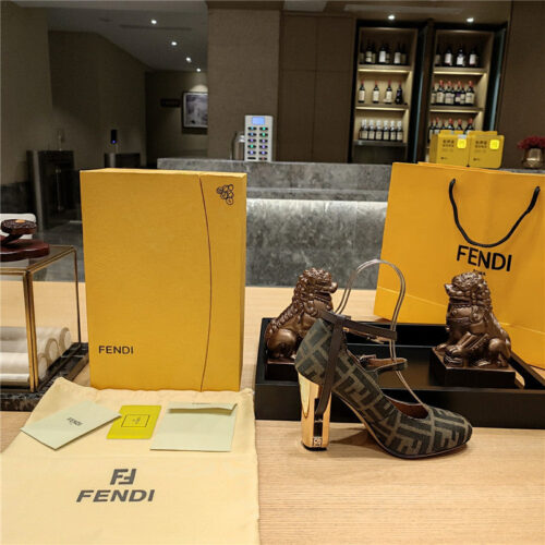 High Quality Luxury Fendi Electroplated High Heel Sandals – Style 61331 product detail