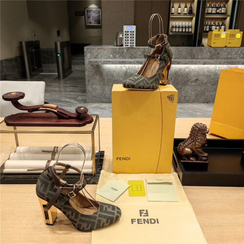High Quality Luxury Fendi Electroplated High Heel Sandals – Style 61331 product detail