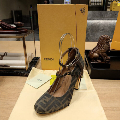 High Quality Luxury Fendi Electroplated High Heel Sandals – Style 61331 product detail