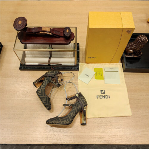High Quality Luxury Fendi Electroplated High Heel Sandals – Style 61331 product detail