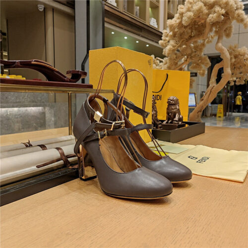 High Quality Luxury Fendi Electroplated High Heel Sandals – Style 23475 alternate view