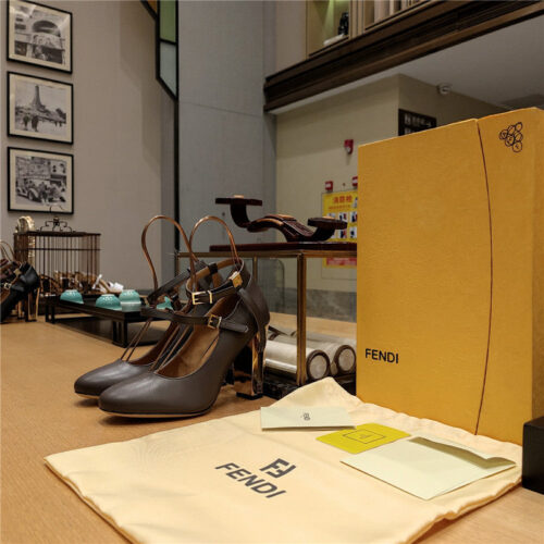 High Quality Luxury Fendi Electroplated High Heel Sandals – Style 23475 product detail