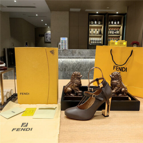High Quality Luxury Fendi Electroplated High Heel Sandals – Style 23475 product detail