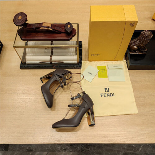 High Quality Luxury Fendi Electroplated High Heel Sandals – Style 23475 product detail