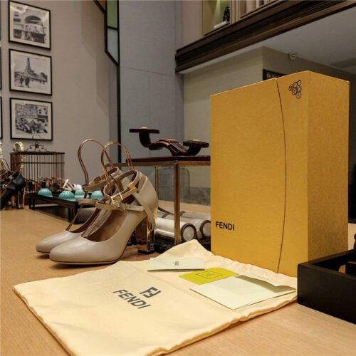 High Quality Luxury Fendi Electroplated High Heel Sandals – Style 83923 product detail