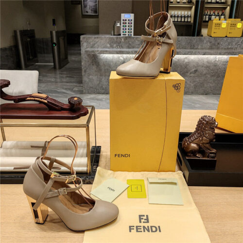 High Quality Luxury Fendi Electroplated High Heel Sandals – Style 83923 product detail