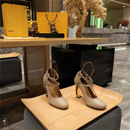 High Quality Luxury Fendi Electroplated High Heel Sandals – Style 83923