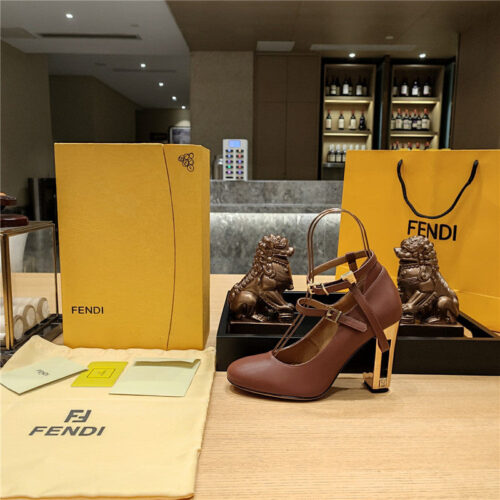 High Quality Luxury Fendi Electroplated High Heel Sandals – Style 44371 product detail