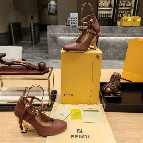 High Quality Luxury Fendi Electroplated High Heel Sandals – Style 44371 product detail