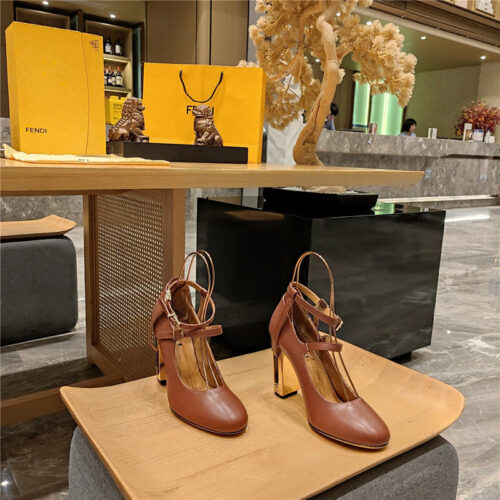 High Quality Luxury Fendi Electroplated High Heel Sandals – Style 44371