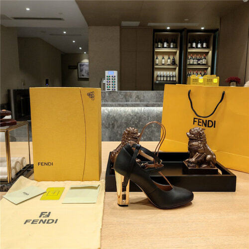 High Quality Luxury Fendi Electroplated High Heel Sandals – Style 39283 product detail
