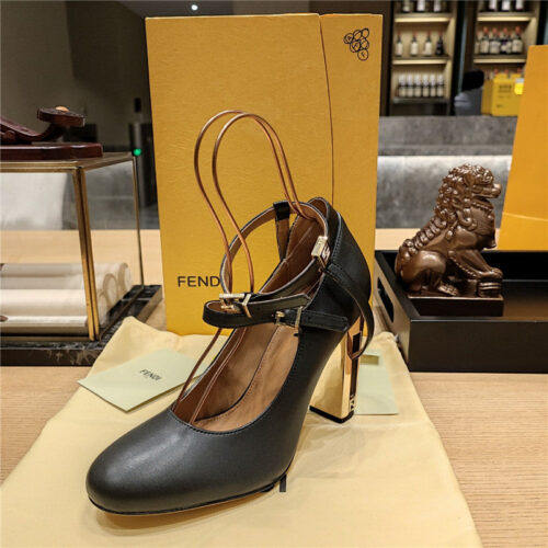 High Quality Luxury Fendi Electroplated High Heel Sandals – Style 39283 product detail