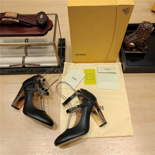 High Quality Luxury Fendi Electroplated High Heel Sandals – Style 39283 product detail