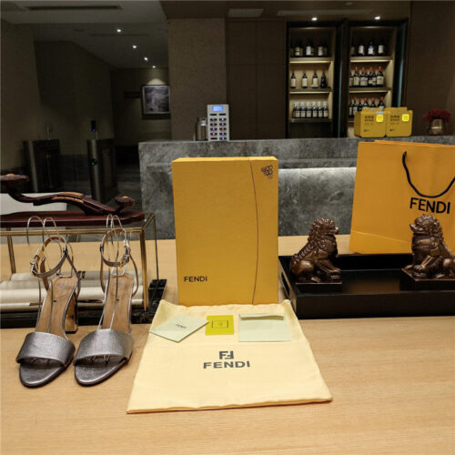 High Quality Luxury Fendi Electroplated High Heel Sandals – Style 63571 product detail