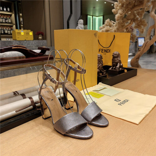High Quality Luxury Fendi Electroplated High Heel Sandals – Style 63571 alternate view