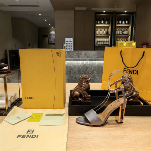 High Quality Luxury Fendi Electroplated High Heel Sandals – Style 63571 product detail