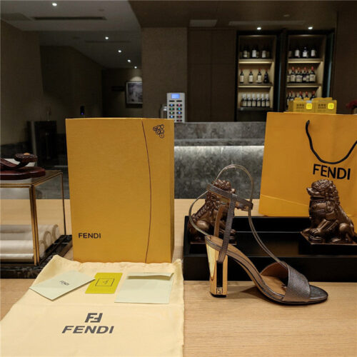 High Quality Luxury Fendi Electroplated High Heel Sandals – Style 63571 product detail