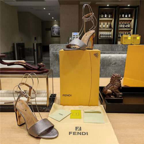 High Quality Luxury Fendi Electroplated High Heel Sandals – Style 63571 product detail