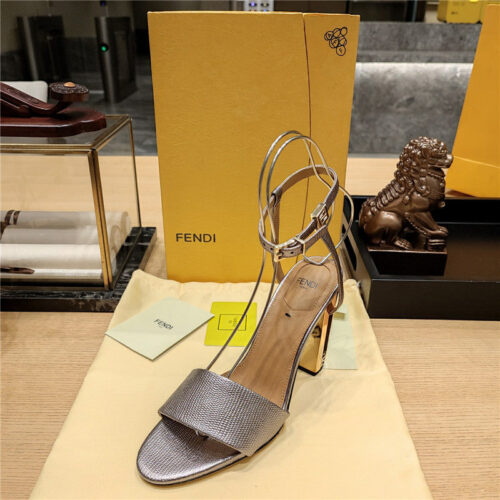 High Quality Luxury Fendi Electroplated High Heel Sandals – Style 63571 product detail