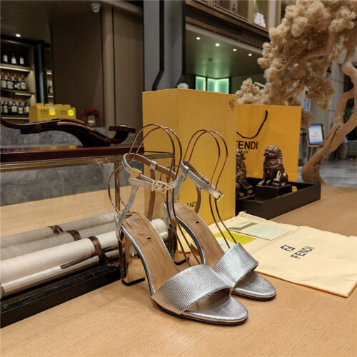 High Quality Luxury Fendi Electroplated High Heel Sandals – Style 87859 alternate view