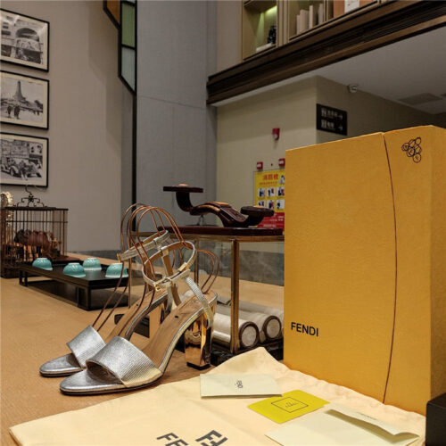 High Quality Luxury Fendi Electroplated High Heel Sandals – Style 87859 product detail