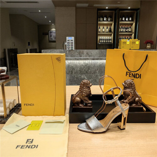 High Quality Luxury Fendi Electroplated High Heel Sandals – Style 87859 product detail