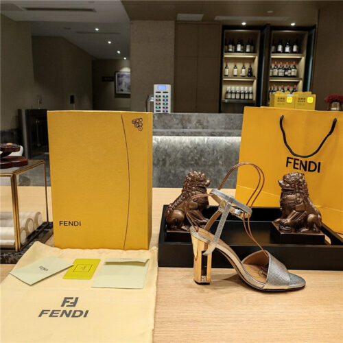 High Quality Luxury Fendi Electroplated High Heel Sandals – Style 87859 product detail