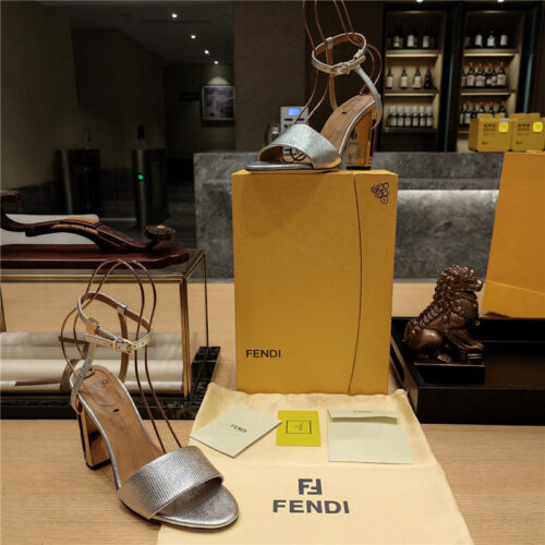 High Quality Luxury Fendi Electroplated High Heel Sandals – Style 87859 product detail