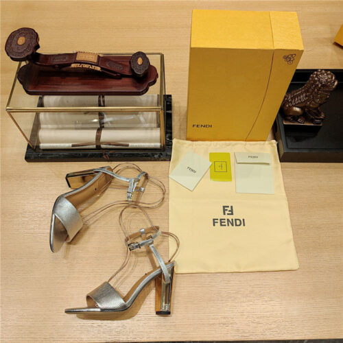 High Quality Luxury Fendi Electroplated High Heel Sandals – Style 87859 product detail