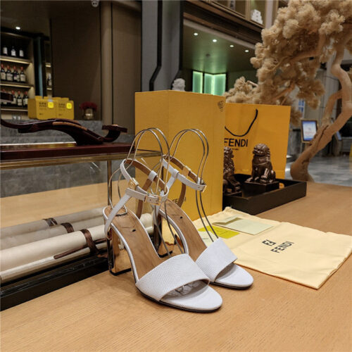 High Quality Luxury Fendi Electroplated High Heel Sandals – Style 12147 alternate view