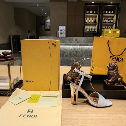High Quality Luxury Fendi Electroplated High Heel Sandals – Style 12147 product detail