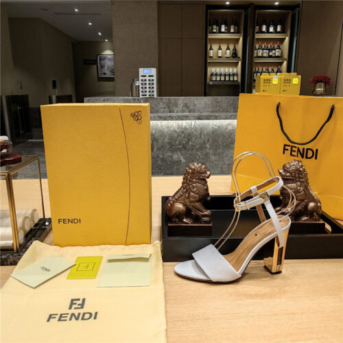 High Quality Luxury Fendi Electroplated High Heel Sandals – Style 12147 product detail