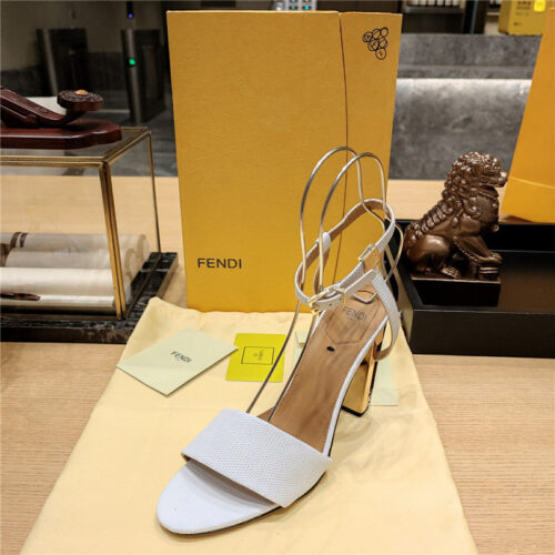High Quality Luxury Fendi Electroplated High Heel Sandals – Style 12147 product detail