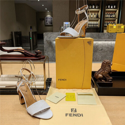 High Quality Luxury Fendi Electroplated High Heel Sandals – Style 12147 product detail