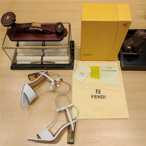 High Quality Luxury Fendi Electroplated High Heel Sandals – Style 12147 product detail