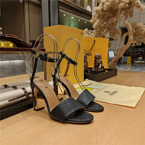 High Quality Luxury Fendi Electroplated High Heel Sandals – Style 39827 alternate view