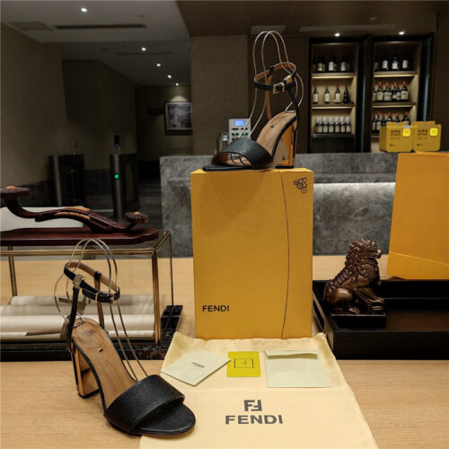 High Quality Luxury Fendi Electroplated High Heel Sandals – Style 39827 product detail
