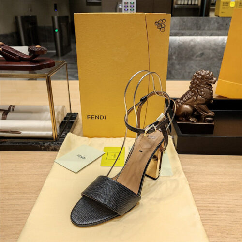 High Quality Luxury Fendi Electroplated High Heel Sandals – Style 39827 product detail