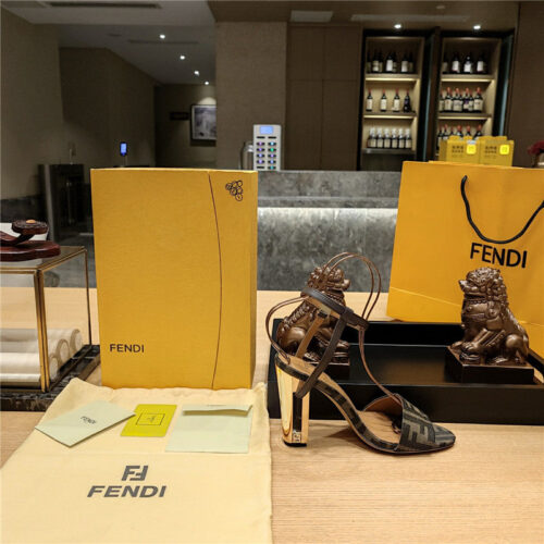 High Quality Luxury Fendi Electroplated High Heel Sandals product detail