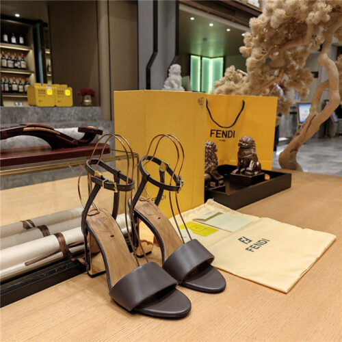 High Quality Luxury Fendi Electroplated High Heel Sandals – Style 91795 alternate view