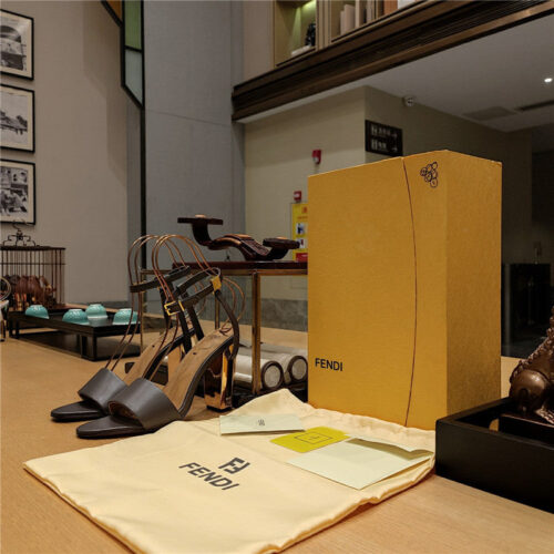 High Quality Luxury Fendi Electroplated High Heel Sandals – Style 91795 product detail