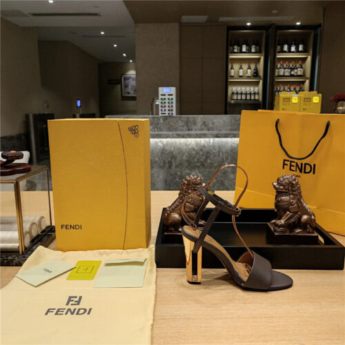 High Quality Luxury Fendi Electroplated High Heel Sandals – Style 91795 product detail
