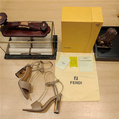 High Quality Luxury Fendi Electroplated High Heel Sandals – Style 85011 product detail