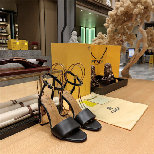 High Quality Luxury Fendi Electroplated High Heel Sandals – Style 76531 alternate view