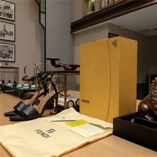High Quality Luxury Fendi Electroplated High Heel Sandals – Style 76531 product detail
