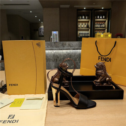 High Quality Luxury Fendi Electroplated High Heel Sandals – Style 76531 product detail