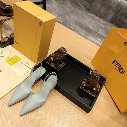 High Quality Luxury Fendi Back Strap Toe High Heels